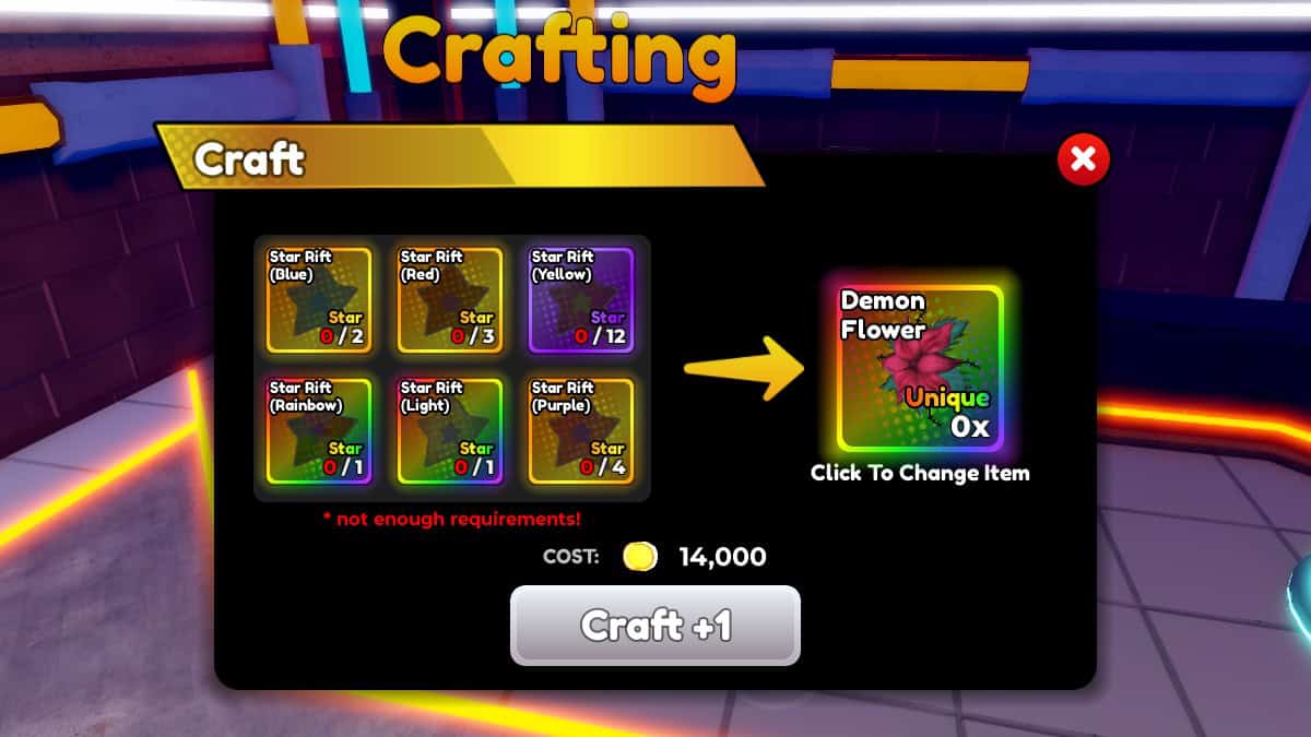 crafting demon flower in anime defenders