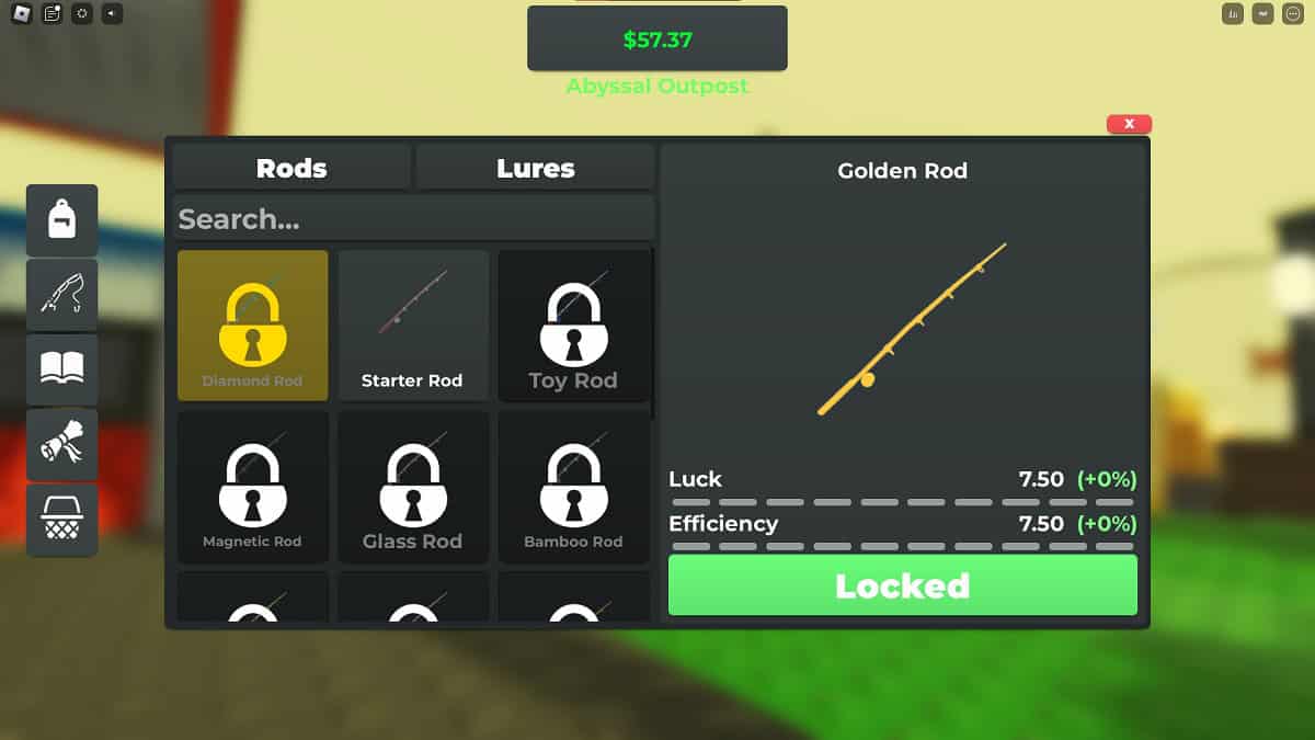 crafting golden rod in roblox void fishing