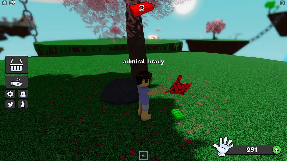 dropping lego bricks with brick glove to earn brick master badge