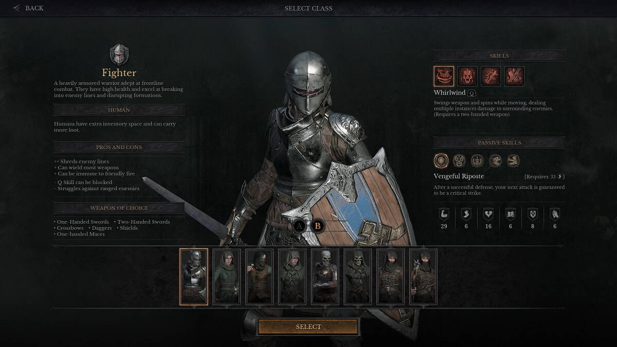 dungeonborne fighter class