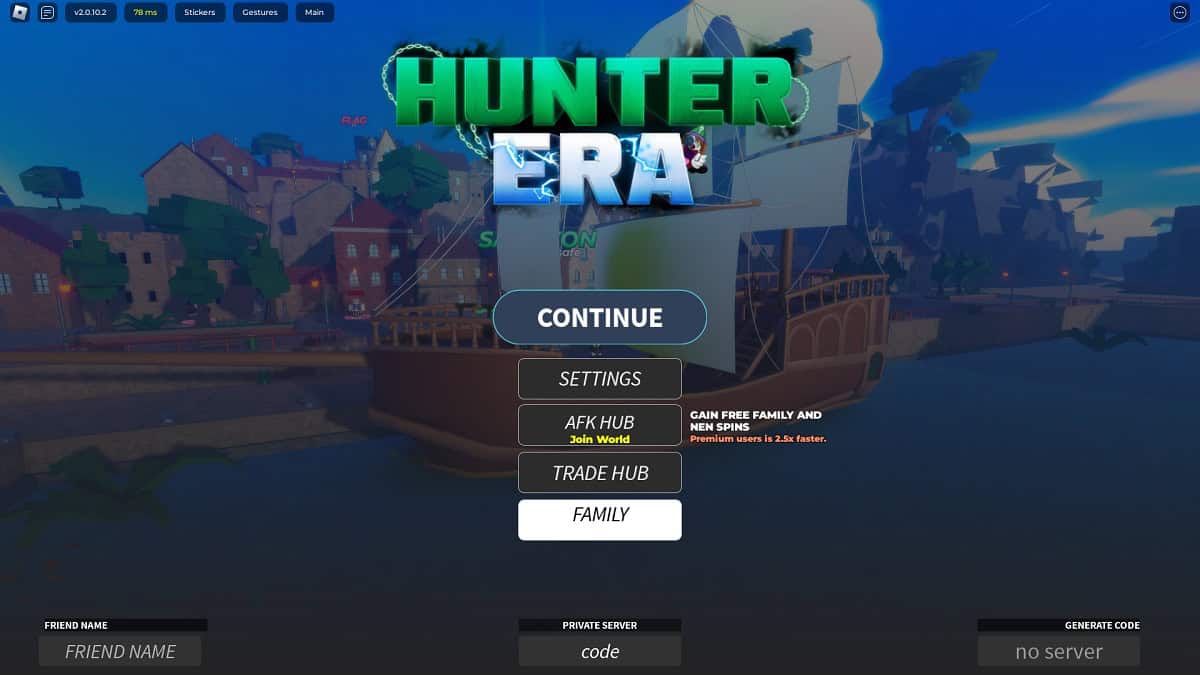 how to spin for a new family name in roblox hunter era