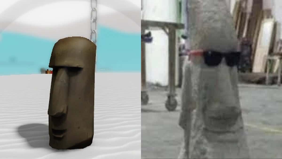 moai statue spawned from moai glove in slap battles