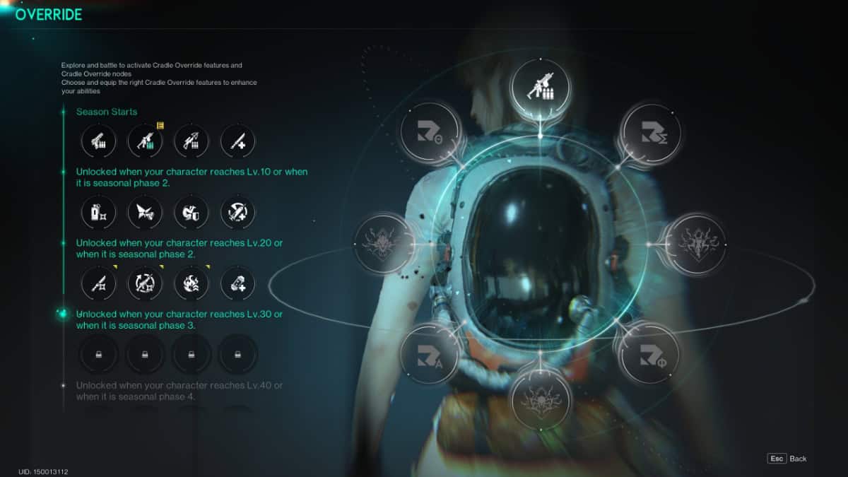 Once Human Cradle Override menu