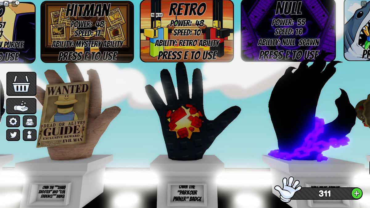 the retro glove statue