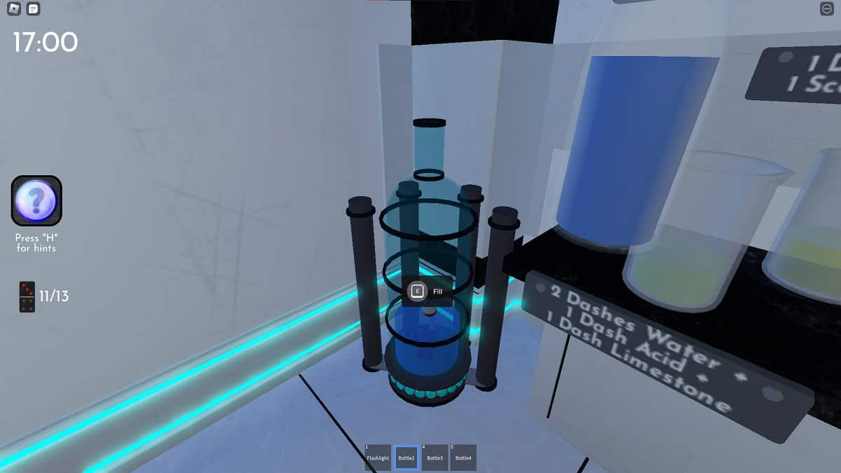 water bottle puzzle in terminal escape room