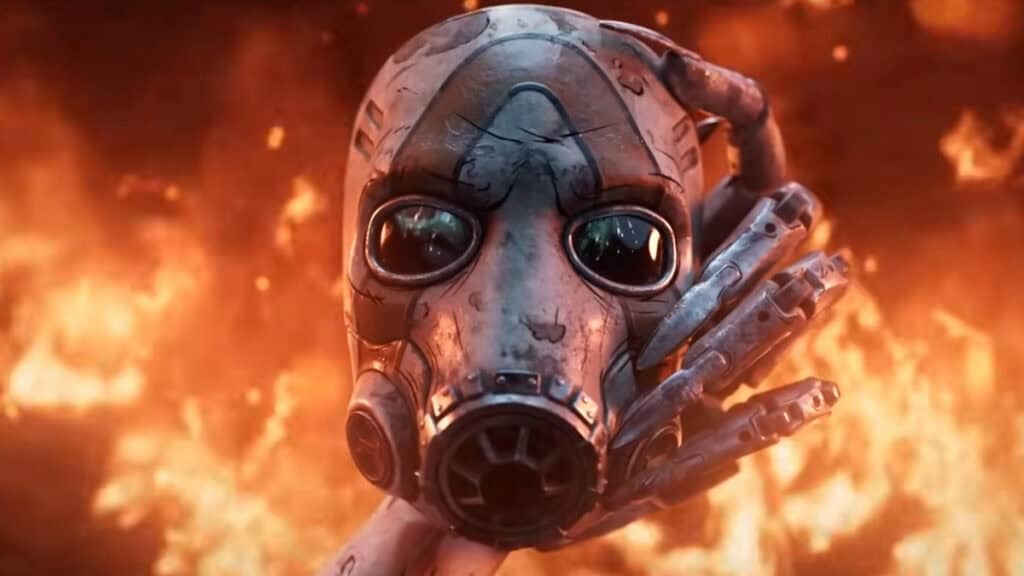 The Borderlands 4 Reveal Trailer Is Here To Wipe the Movie’s Taste Out of Our Mouth An image of a burning Psycho's mask from the Borderlands 4 Reveal Trailer.