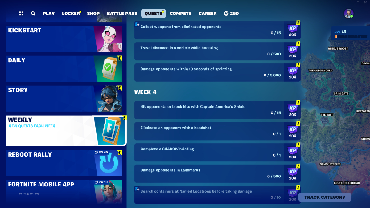 Fortnite Week 4 Quests