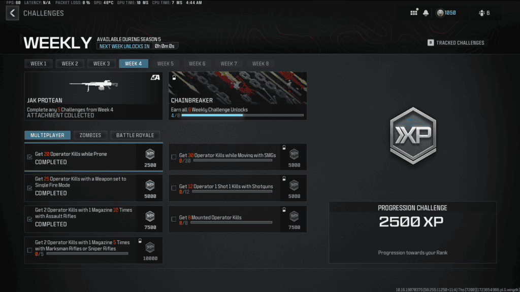 MW3 Multiplayer Season 5 Week 4 Challenges