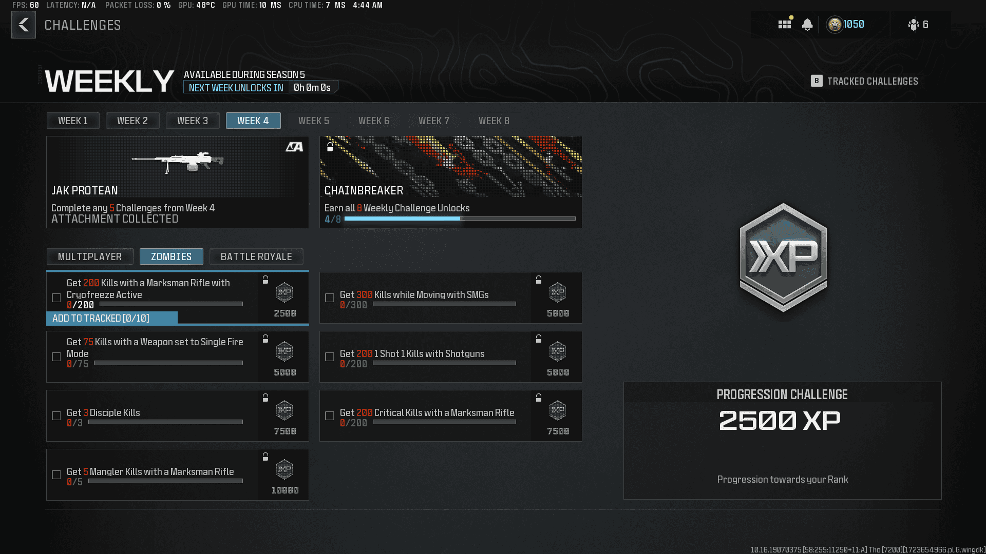 MWZ Season 5 Week 4 Challenges