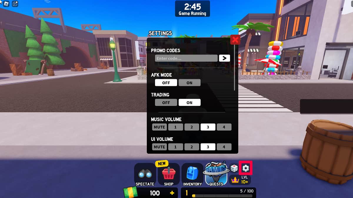 Redeeming codes in Roblox Be NPC or Die