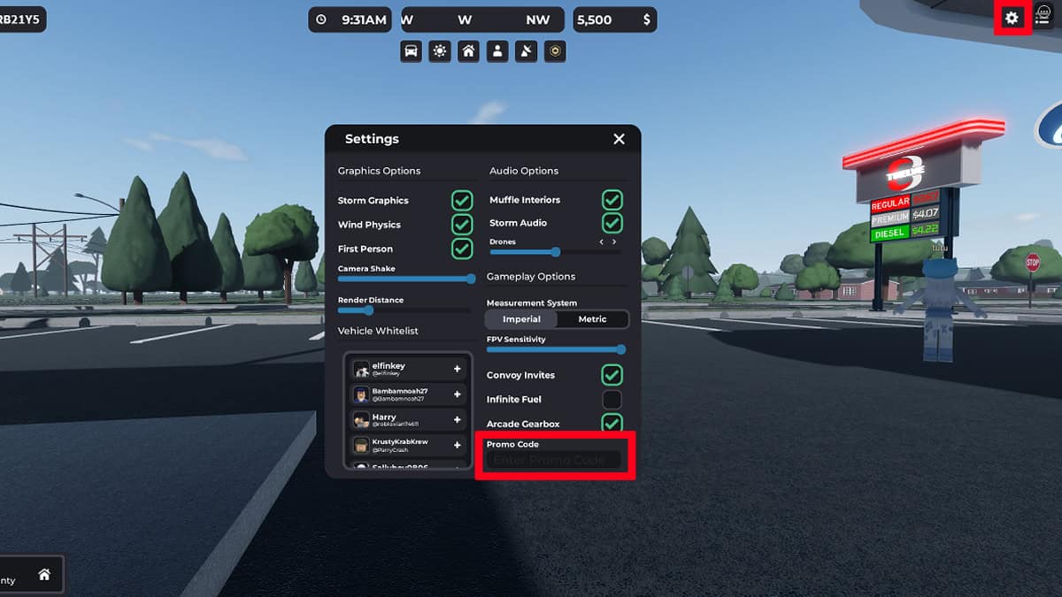Redeeming codes in Roblox Twisted