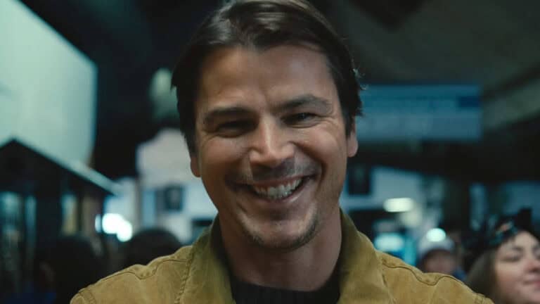 Trap Review – Look What You Made Him Do Josh Hartnett smiling in Trap.