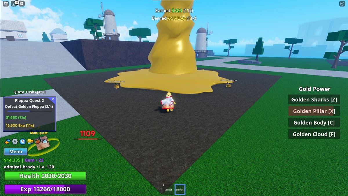 gold fruit power in roblox meme sea