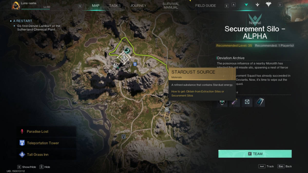 Once Human Stardust Source farm