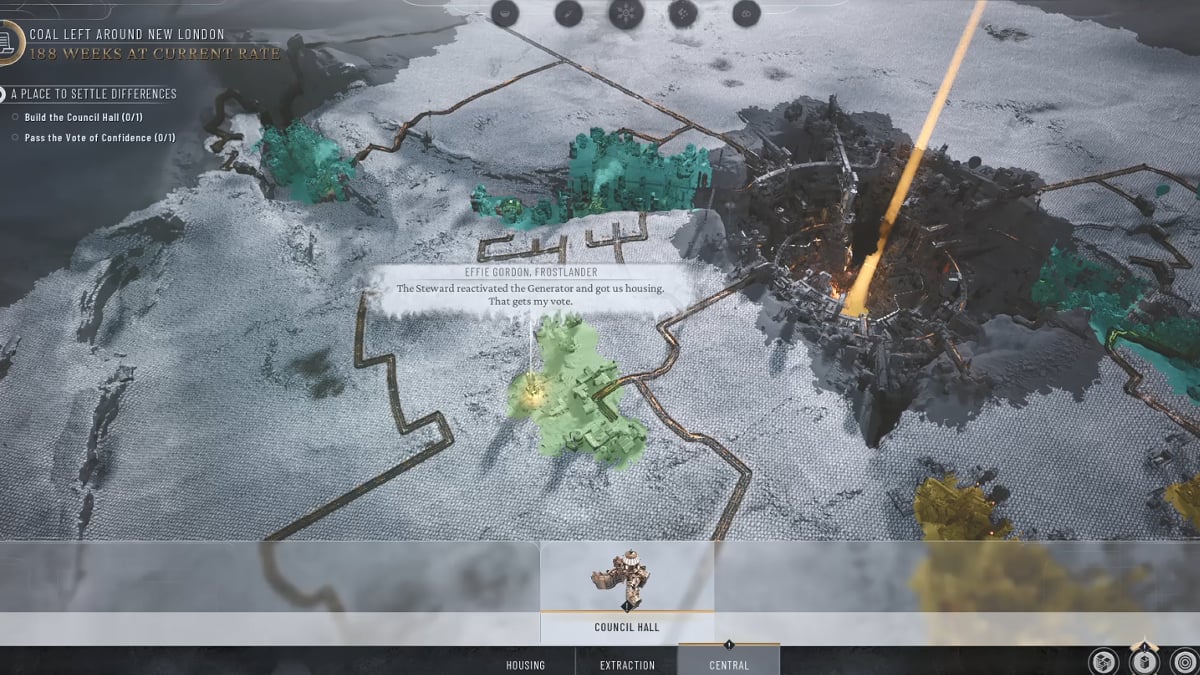 You need to build Council Hall before you can get permanent fuel source.