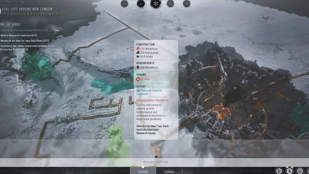 Building a Research Institute in Frostpunk 2 Chapter 1.