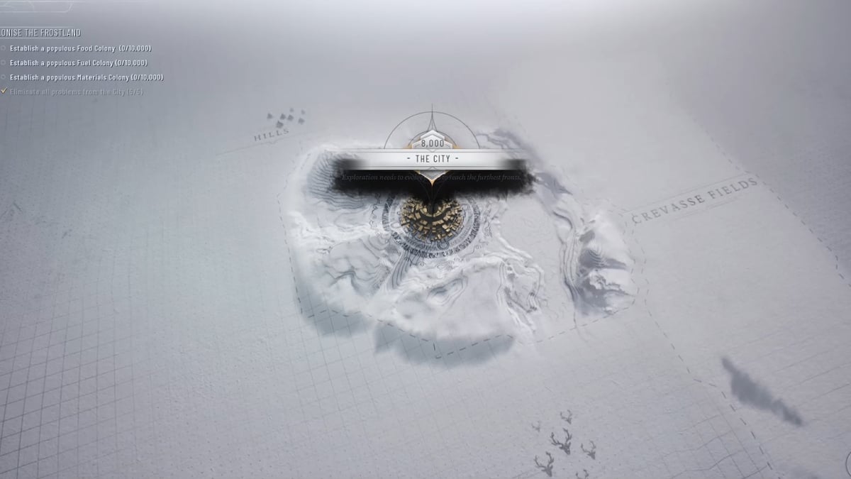 You can explore Frostland to gain resources in Frostpunk 2.