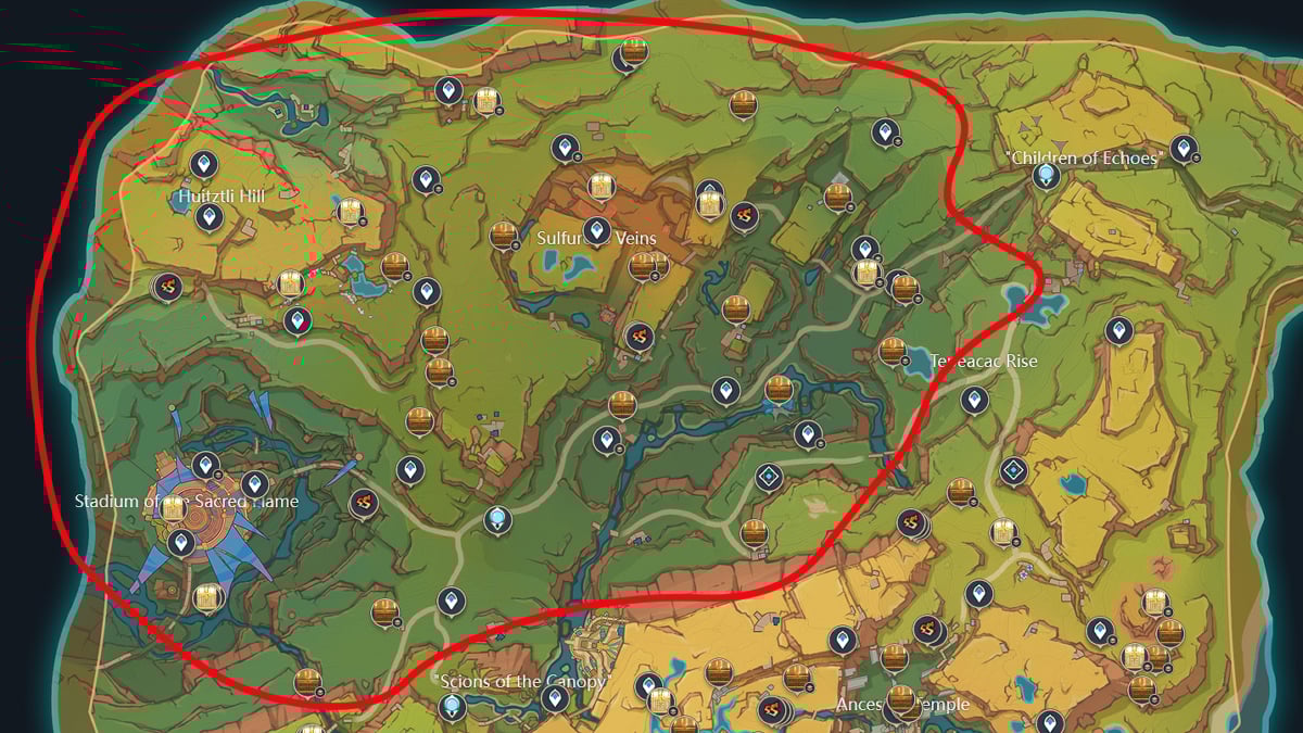 Treasure chest locations in Genshin Impact.