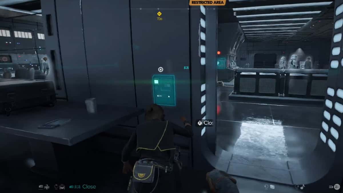 You need to get past guards to find Gedeek in the workshop in Star Wars Outlaws.