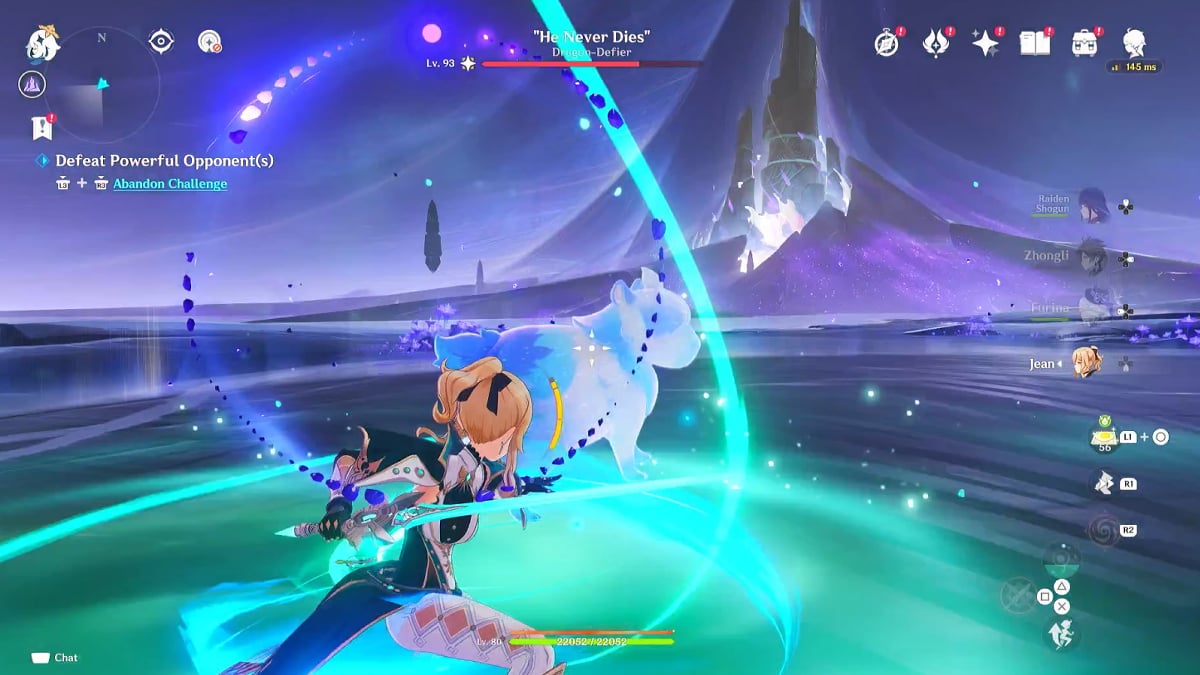 He Never Dies boss fight in Genshin Impact.