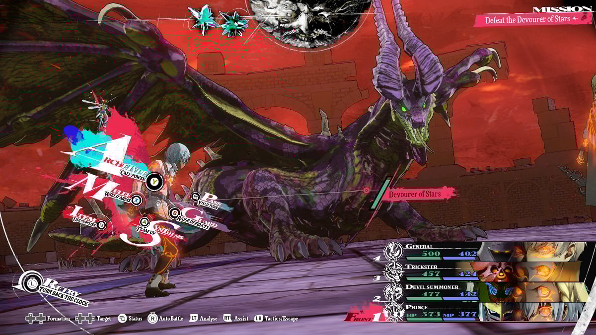 Devourer of Stars boss fight at the Tower of Insolence in Metaphor: ReFantazio.