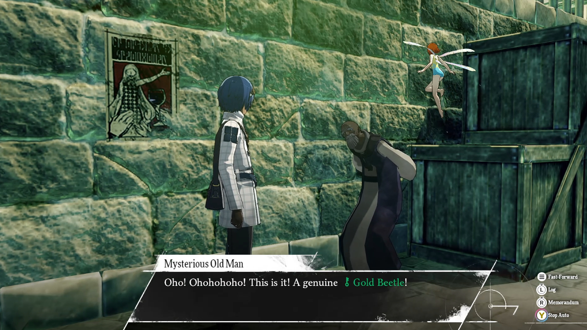 You can give Gold Beetle to Mysterious Old Man.