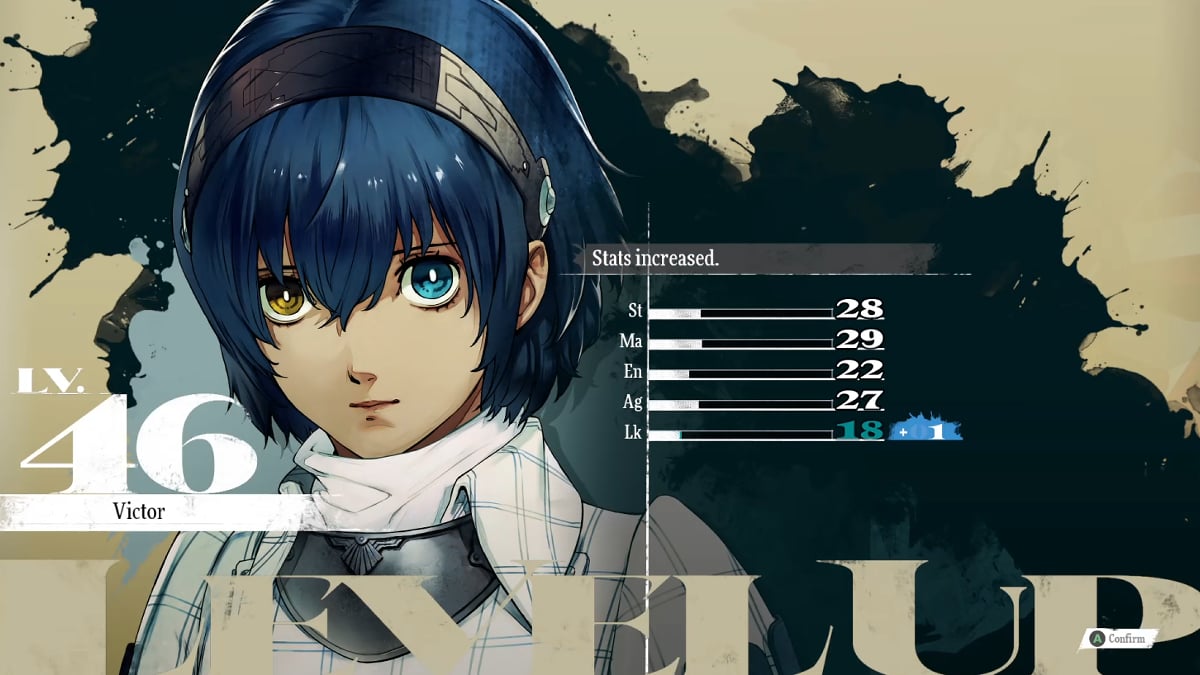 Stat allocation screen in Metaphor: ReFantazio