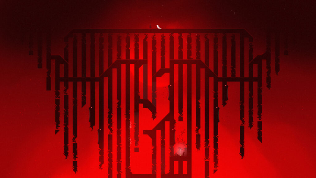 Ruins with stark red lighting