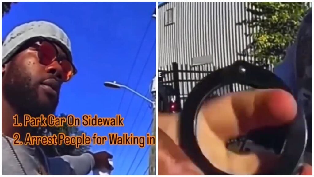 Entrapment! Police Officers Park On Sidewalk, Block Path, Then Arrest People For Walking In Road: ‘Walking While Black. Lawsuit’ Police Park on Sidewalk and Arrest People Walking in Street