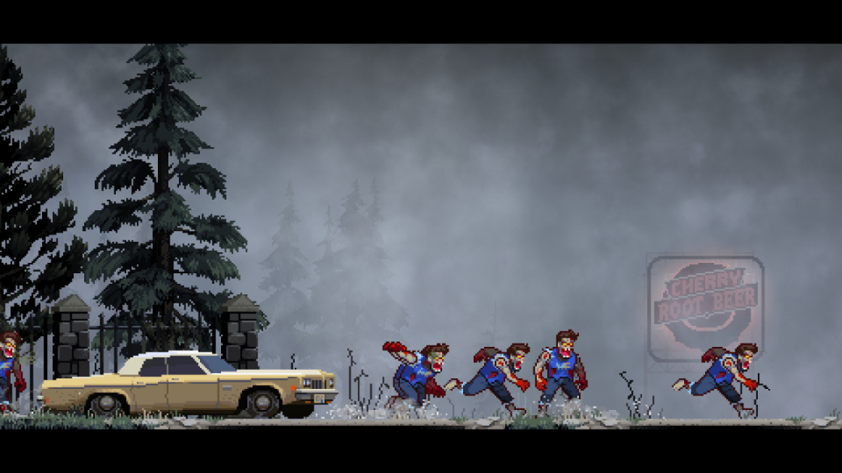 Zombies flee from Ash's car in RetroRealm Ash vs. Evil Dead