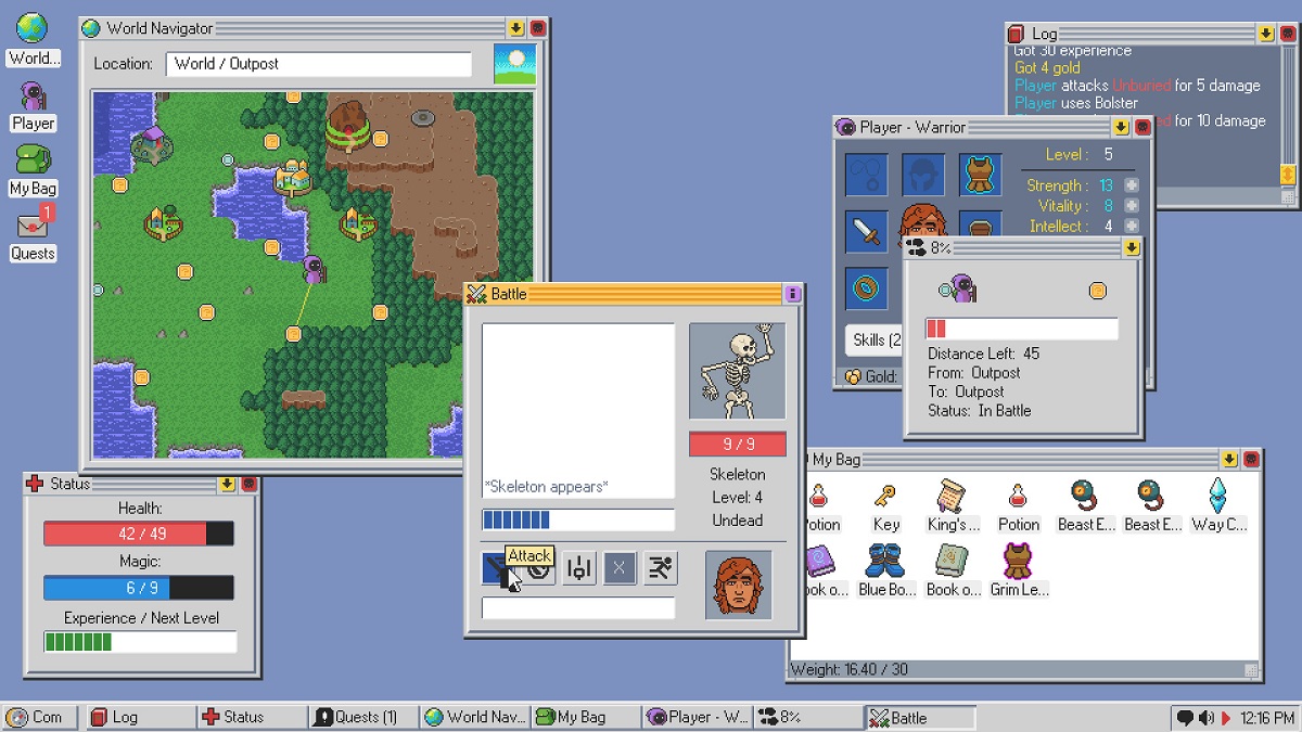 fighting a skeleton in kingsway