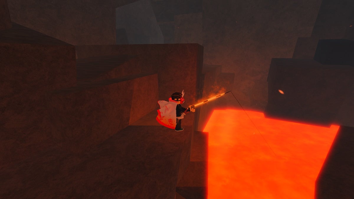 fishing with the magma rod in roblox fisch