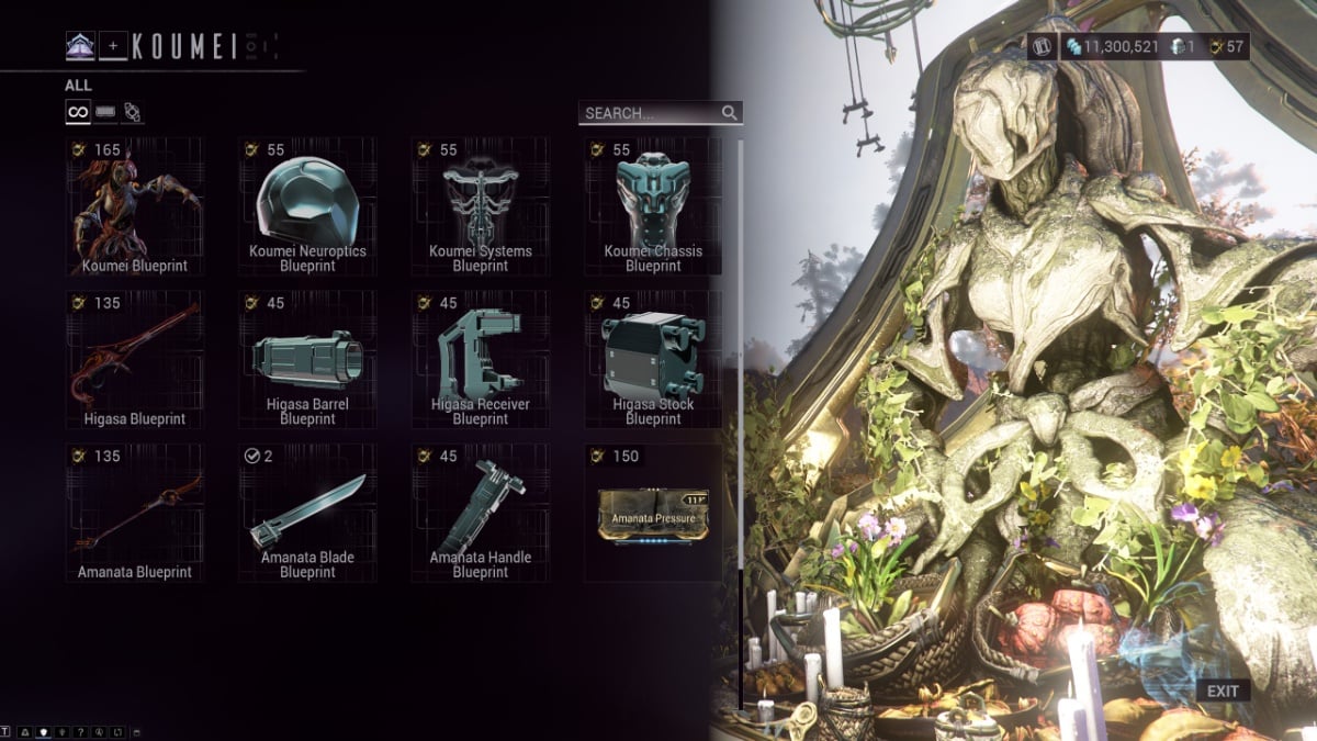 Warframe Koumei shop