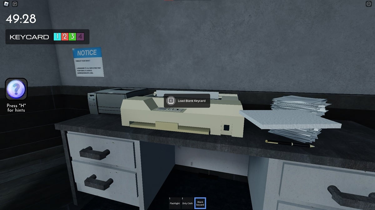 printing keycard 4 in roblox terminal escape room chapter 5 infiltration