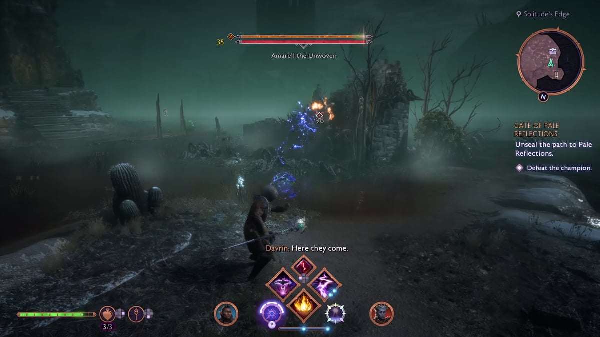 Amarell the Unwoven boss fight.