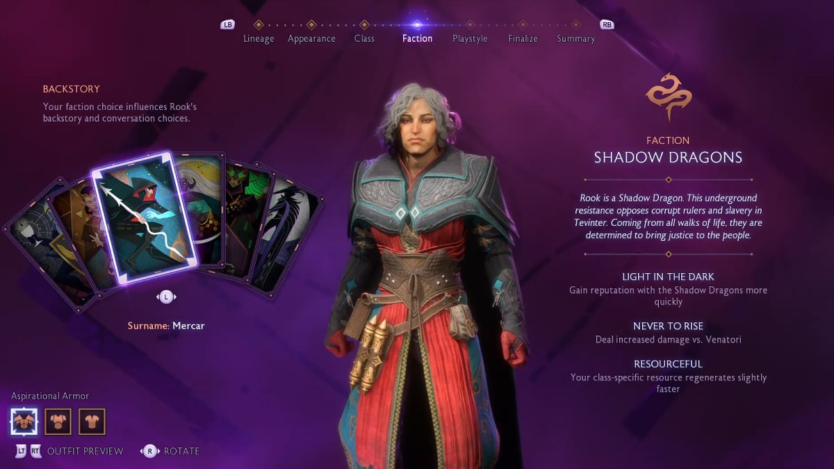 First tip: pick the right faction and class in Dragon Age: The Veilguard