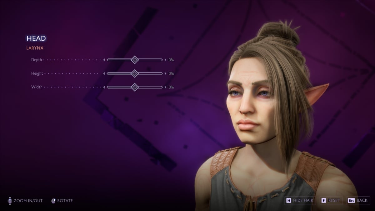 Larynx customization during character creation