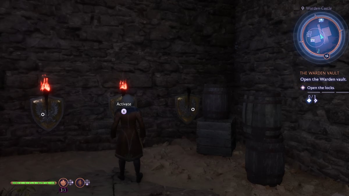 You must activate the three torches to activate the first lever.