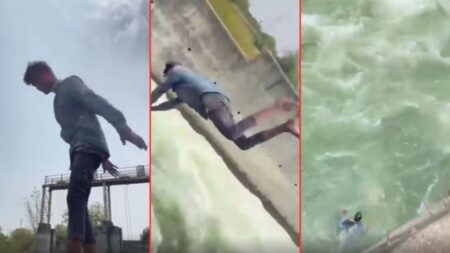 Man Jumps Into Turbulent Canal And Faces The Consequences: ‘Bro He Is Actually Going To Drown Tho’ Man Jumps Into Turbulent Canal And Faces The Consequences 'Bro He Is Actually Going To Drown Tho'