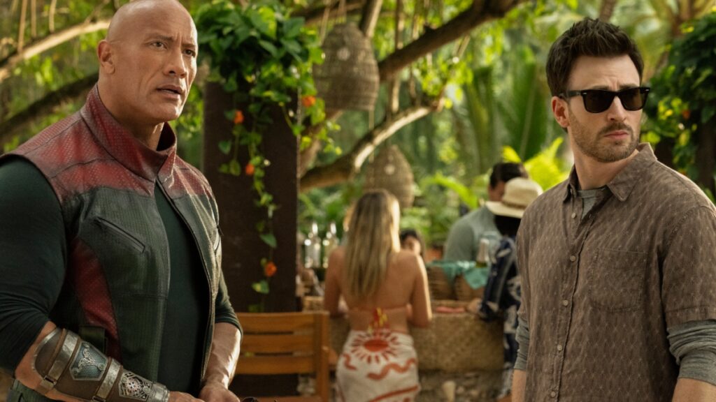 Chris Evans and Dwayne Johnson in Red One
