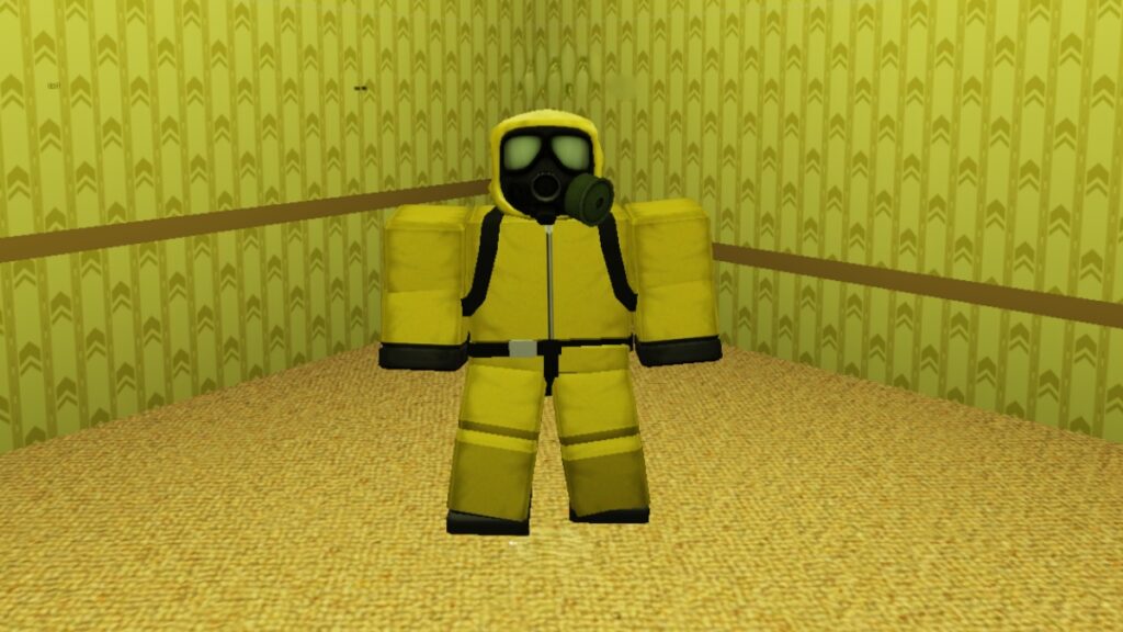 5 Great Roblox Extensions to Improve Your Gaming Experience A player wears a Hazmat suit in a yellow backrooms room in Roblox
