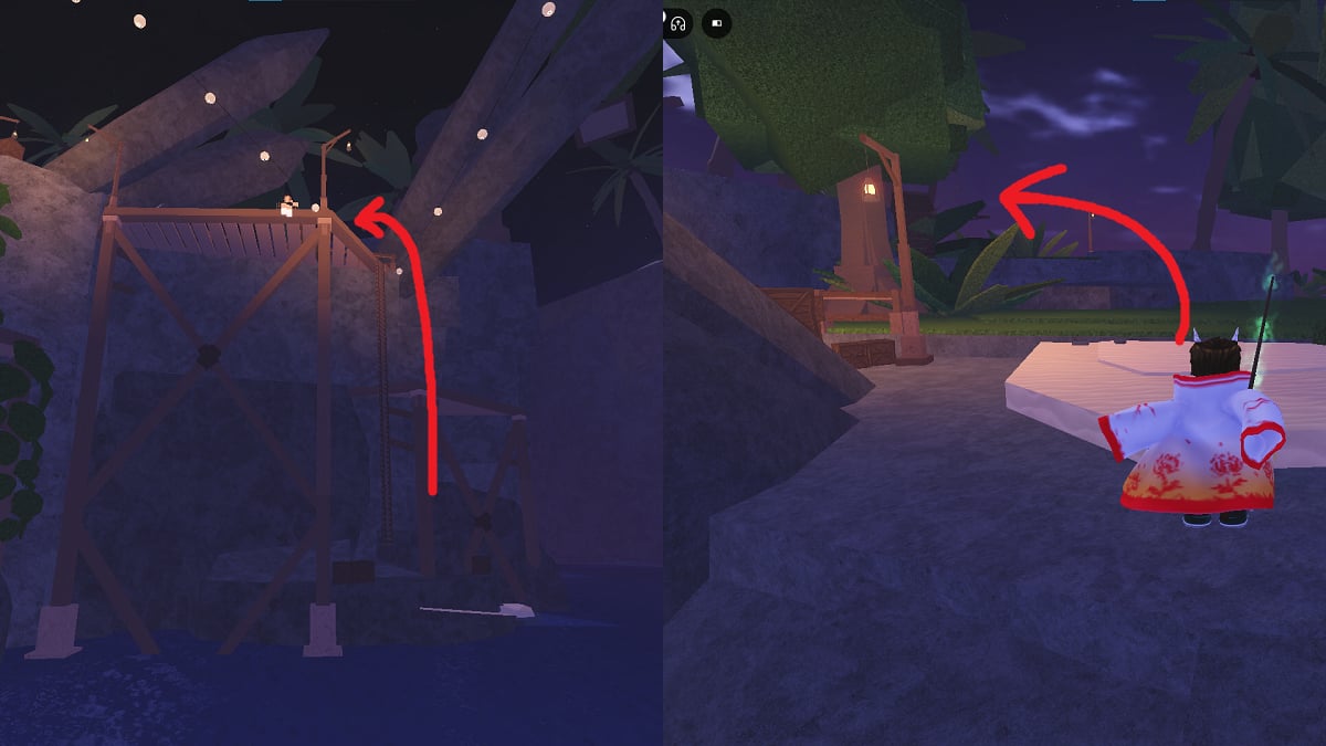 directions to merlins shop in roblox fisch