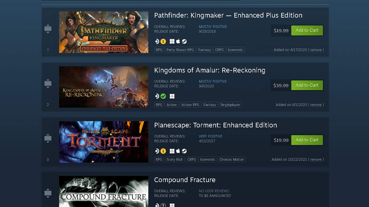 games on wishlist on steam