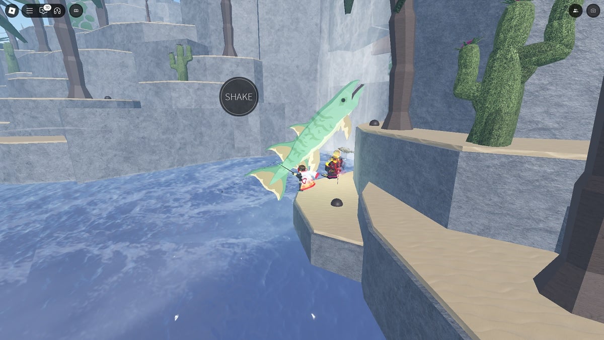 fishing for megs spine at ancient isle in roblox fisch
