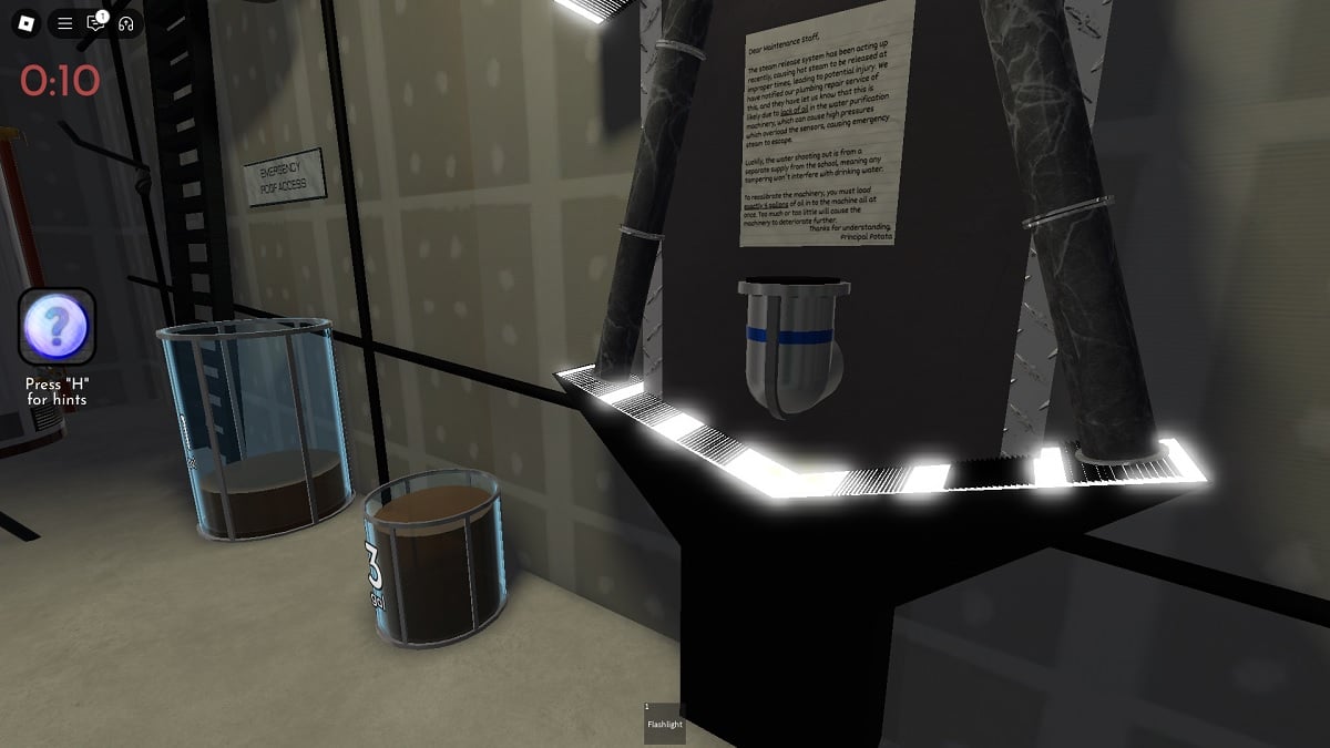 oil puzzle solution in roblox terminal escape room detention