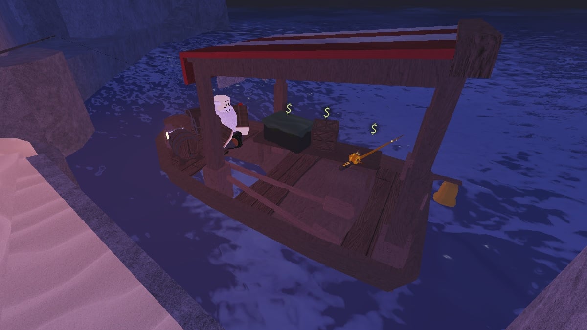 the traveling merchant in roblox fisch, selling volcanic geodes