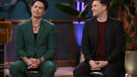 Tom Sandoval and Tom Schwartz during the VPR reunion.
