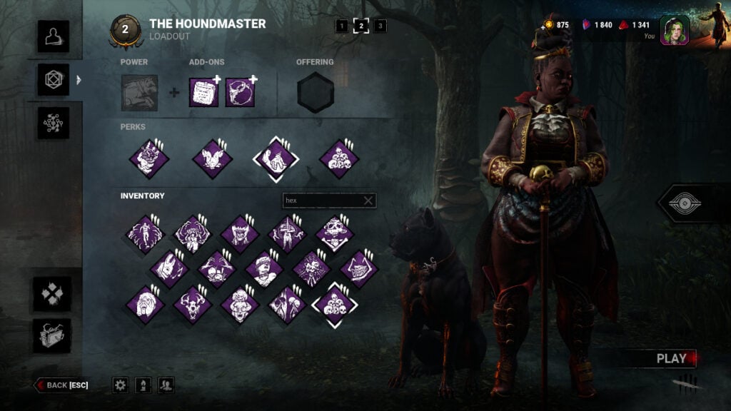 A solid beginner build for Houndmaster using Generic Dead by Daylight perks