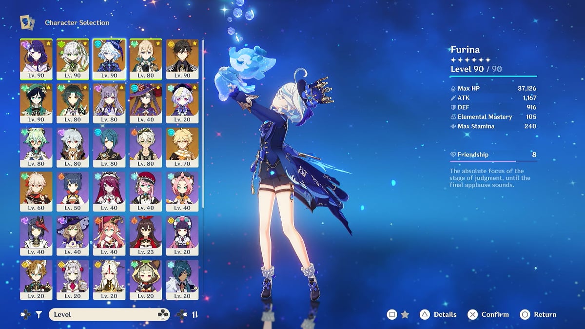 Character Selection screen.