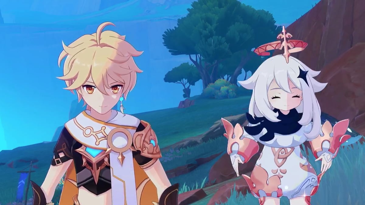 Traveler and Paimon in Genshin Impact